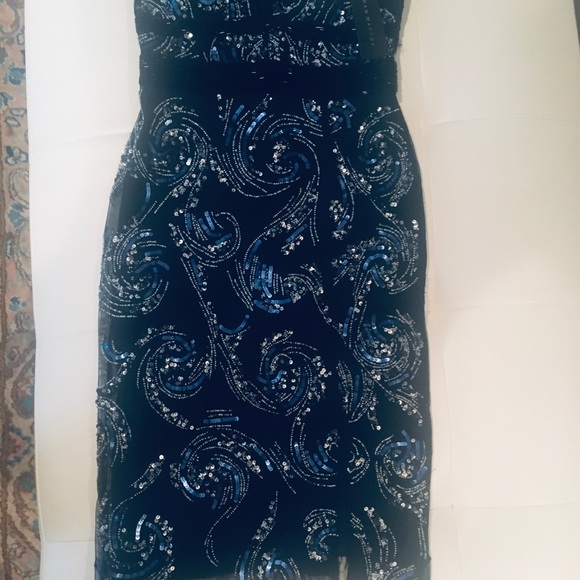 Aidan Mattox ! Fabulous Navy jeweled dress. Fun and Elegant. - Picture 5 of 7